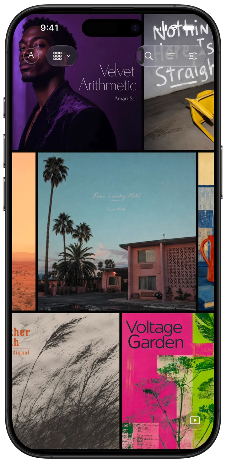 ARC Wall on iPhone with original demonstration albums